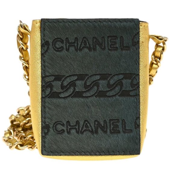 Chanel Khaki Chain Shoulder Cigarette Case Small Good 124965 - Picture 4 of 12